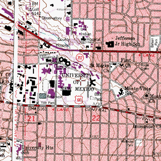 Topographic Map of Public Health services Indian Hospital, NM