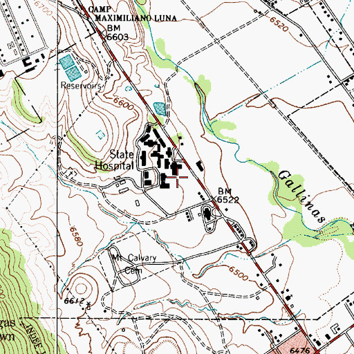 Topographic Map of Northeastern Regional Hospital, NM