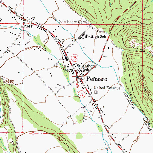 Topographic Map of Health Centers of Northern New Mex Peasco Clinic, NM