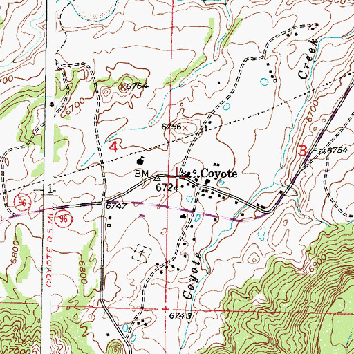 Topographic Map of Health centers of northern New Mexico Coyote Clinic, NM