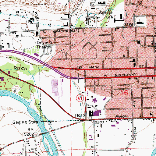 Topographic Map of Sun Crest Hospital, NM