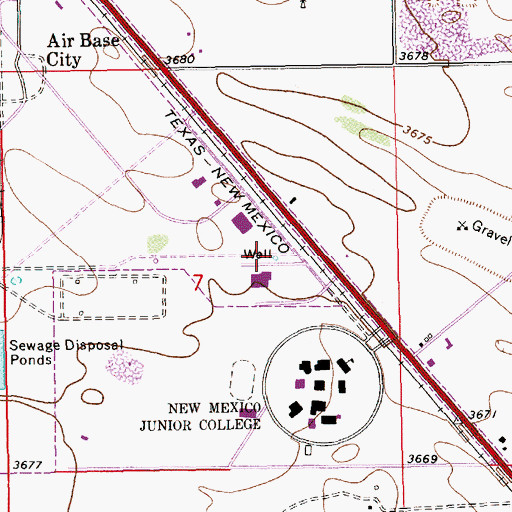 Topographic Map of Lea Regional Medical Center, NM