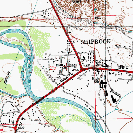 Topographic Map of Shiprock Community Health Center, NM