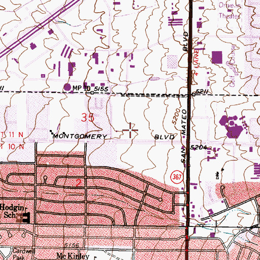 Topographic Map of Lovelace Women's Hospital, NM