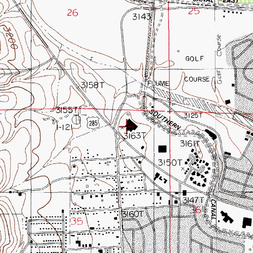 Topographic Map of Carlsbad Medical Center, NM