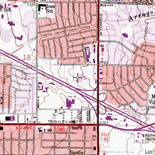 Topographic Map of Presbyterian Kaseman Hospital, NM