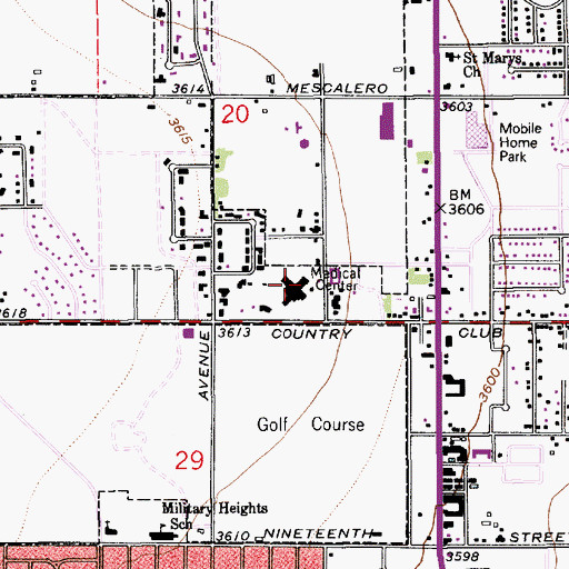 Topographic Map of Eastern New Mexico Medical Center, NM