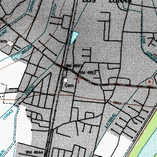 Topographic Map of Los Lunas Middle School, NM