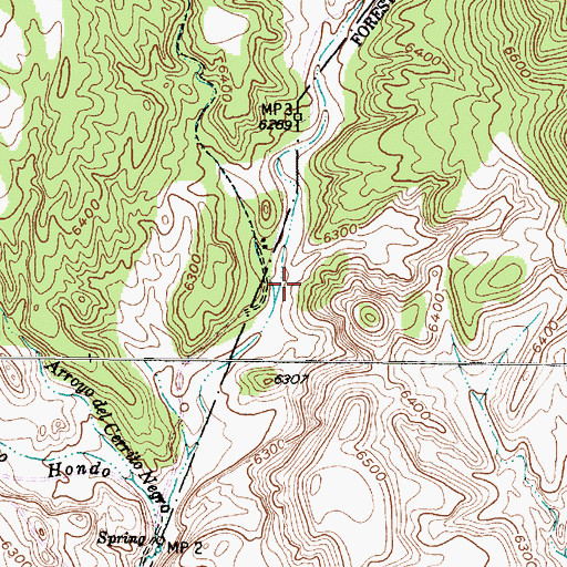 Topographic Map of Plaza Blanca, NM