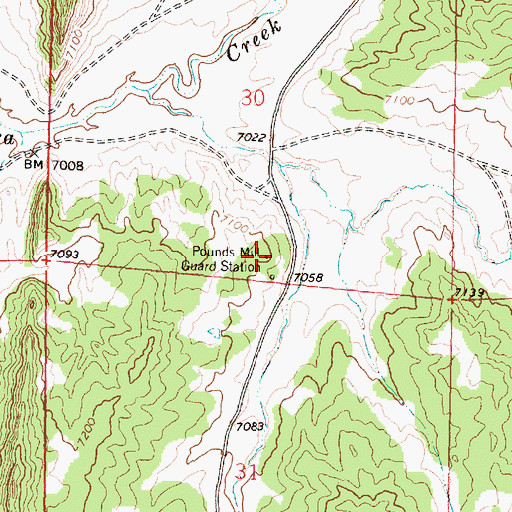 Topographic Map of Pounds (historical), NM