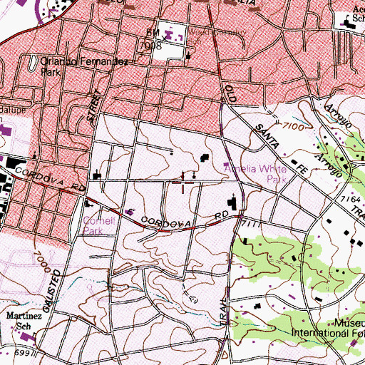 Topographic Map of The Gentle Nudge School, NM