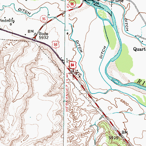 Topographic Map of Tierra Azul, NM