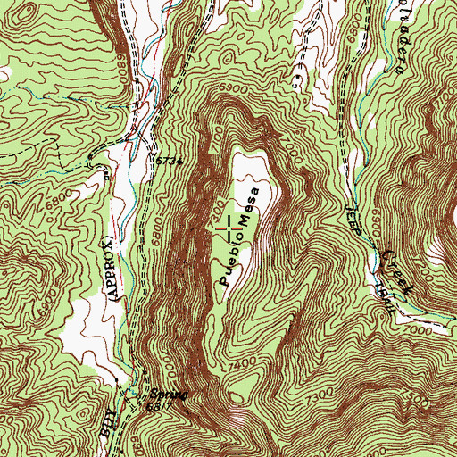 Topographic Map of Tsiping (historical), NM