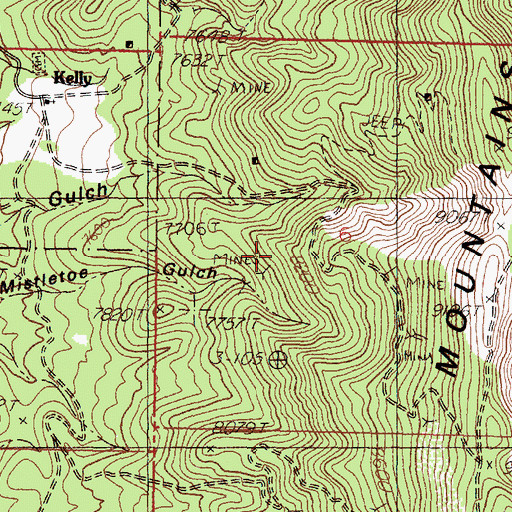 Topographic Map of Mistletoe Tunnel, NM