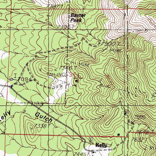 Topographic Map of Waldo Shaft, NM