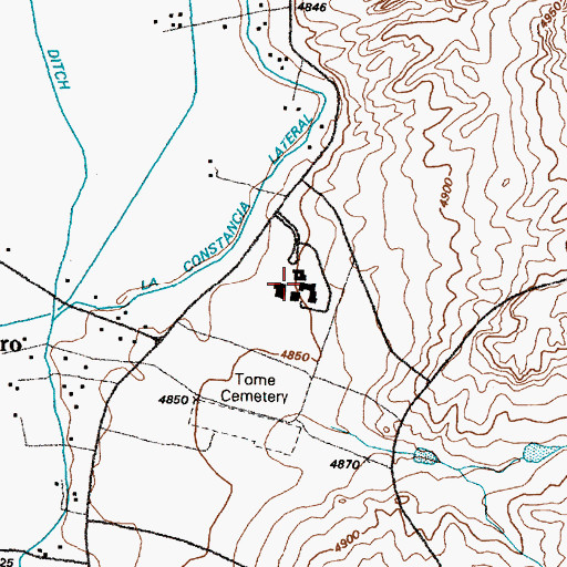 Topographic Map of University of New Mexico Valencia Branch, NM