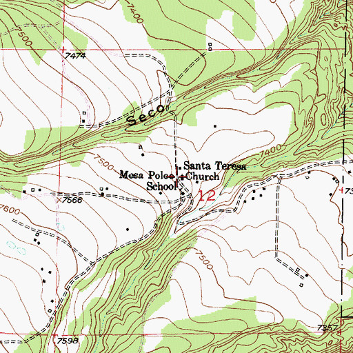 Topographic Map of Santa Teresa, NM