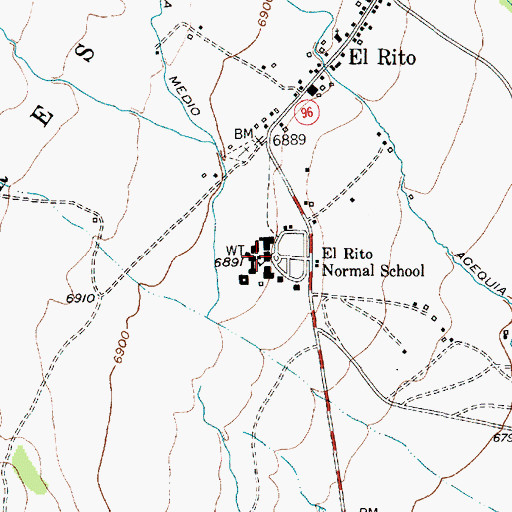 Topographic Map of Northern New Mexico Community College, NM