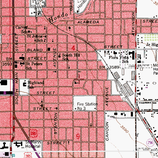 Topographic Map of Mesa Middle School, NM