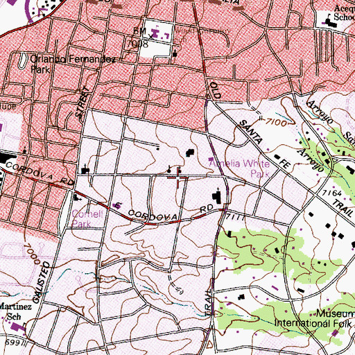 Topographic Map of E J Martinez Elementary, NM