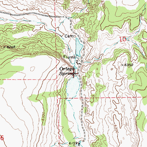 Topographic Map of Ortega Spring, AZ