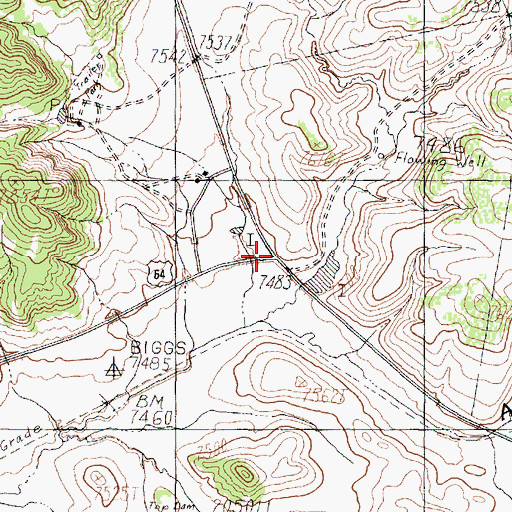 Topographic Map of Biggs (historical), NM