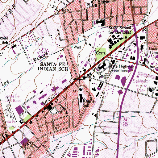 Topographic Map of Agua Fria Elementary School, NM