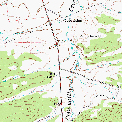Topographic Map of Angel Fire, NM