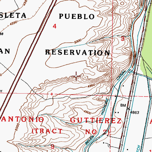 Topographic Map of Bosque Farms Christian Academy, NM