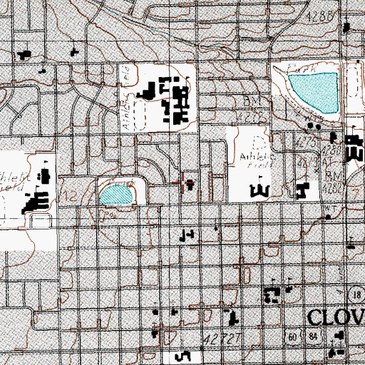 Topographic Map of Westbrook Baptist Church, NM