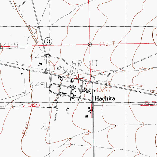 Topographic Map of Hachita Baptist Church, NM
