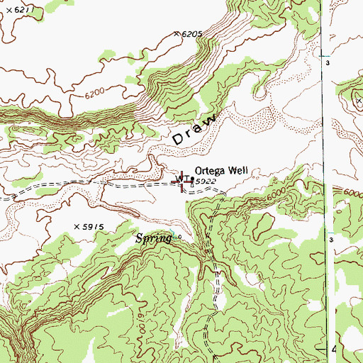 Topographic Map of Ortega Well, AZ