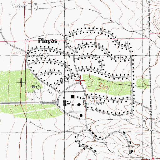 Topographic Map of Playas Valley Church of Christ, NM