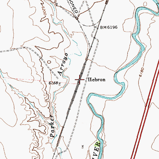 Topographic Map of Hebron Dam (historical), NM