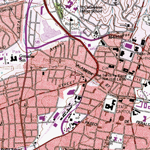 Topographic Map of Francis Family School, NM