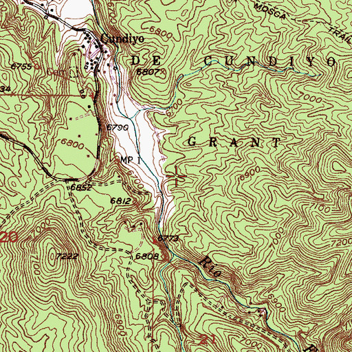 Topographic Map of Escondillo, NM