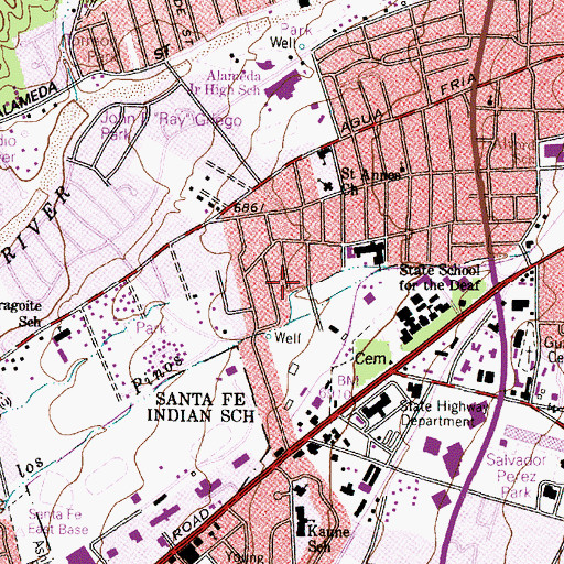 Topographic Map of Gonzales Elementary School, NM