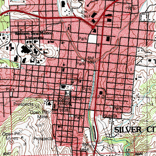 Topographic Map of The Episcopal Church of the Good Shepard, NM