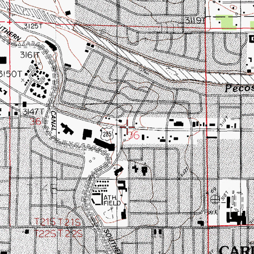 Topographic Map of Saint Peters Evangelical Lutheran Church, NM