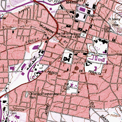 Topographic Map of Carlos Gilbert Elementary School, NM