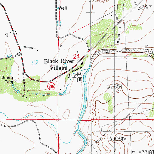 Topographic Map of Tres Rios Christian Growth Center, NM