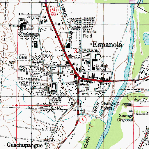 Topographic Map of Church of God, NM