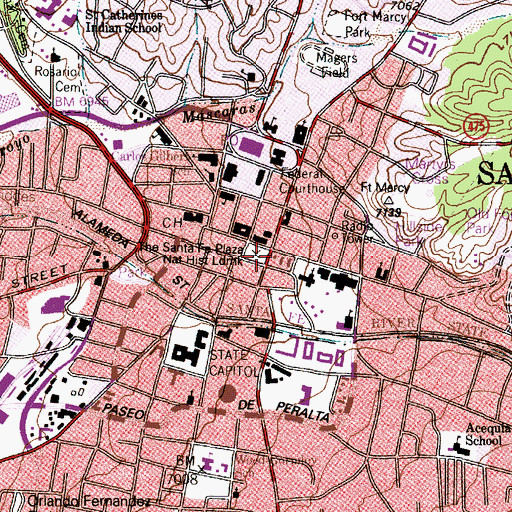 Topographic Map of Office of Governmental Ministry LCA, NM
