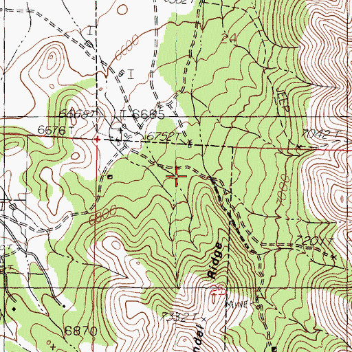 Topographic Map of Hardscrabble Camp, NM