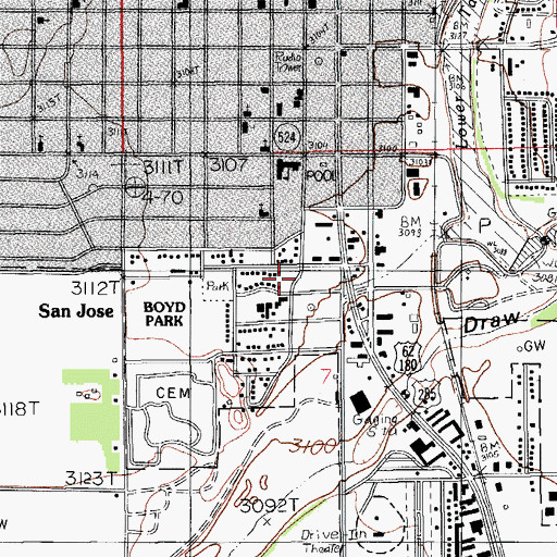 Topographic Map of San Jose Church, NM