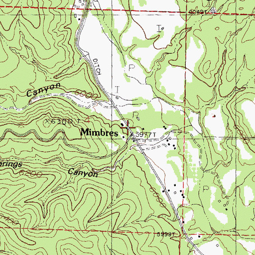 Topographic Map of Rio Mimbres Baptist Church, NM