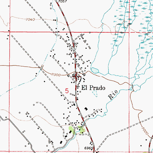 Topographic Map of El Prado, NM