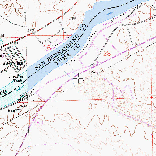 Topographic Map of Osborne Wash, AZ