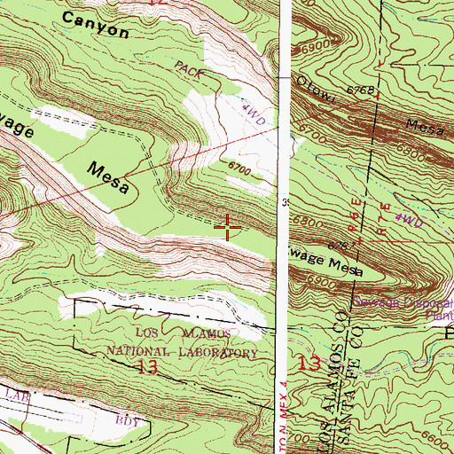 Topographic Map of University of New Mexico Los Alamos Branch, NM