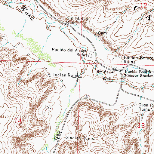 Topographic Map of Heshoda Bitsulliya, NM